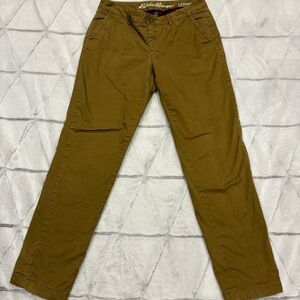 Eddie Bauer Flannel Lined Boyfriend Relaxed Canvas Pants Womens Sz 8 Beige